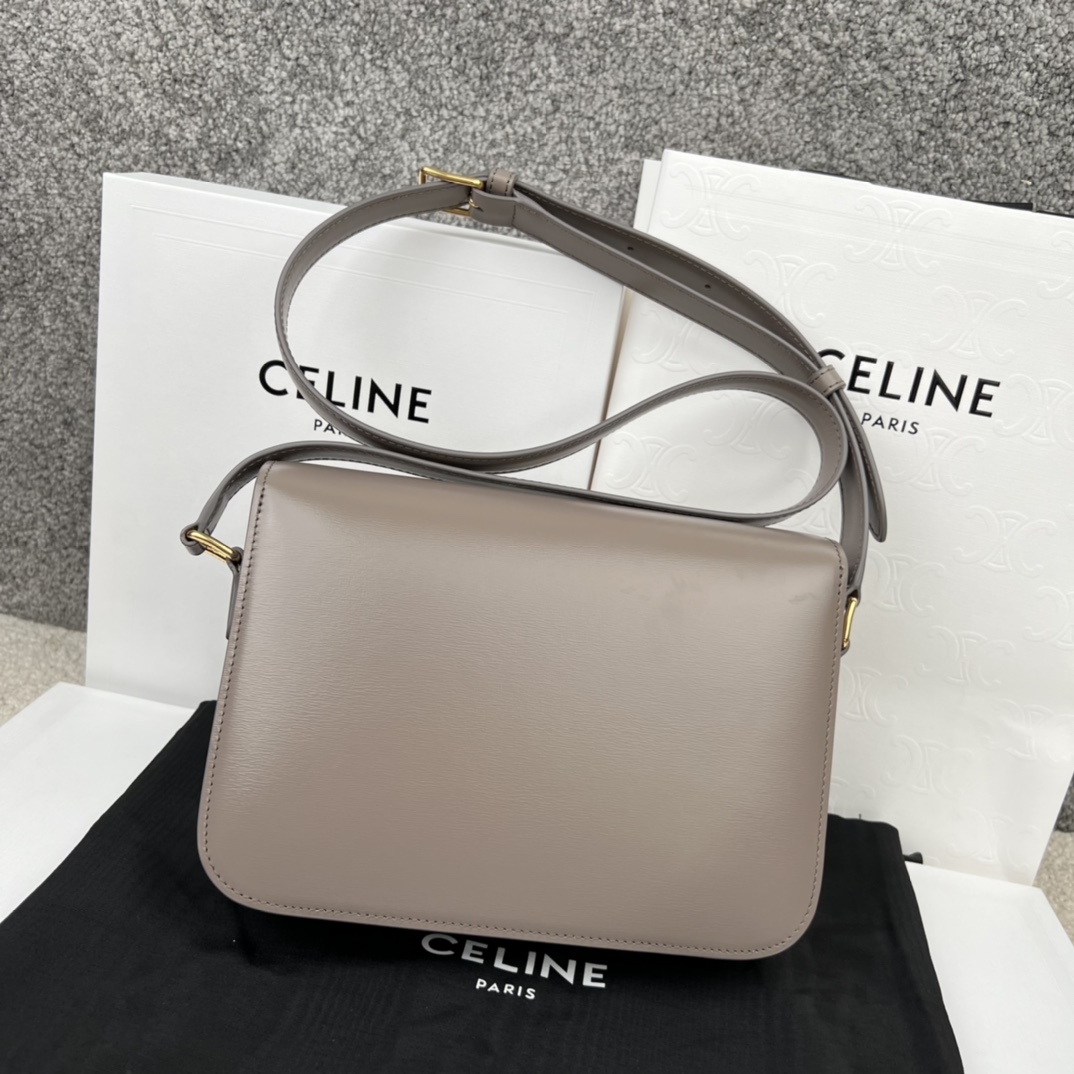 Bagsaaa Ce1i*e Classique Triomphe In shiny Calfskin Leather Grey - 22.5 X 16.5 X 7.5 cm