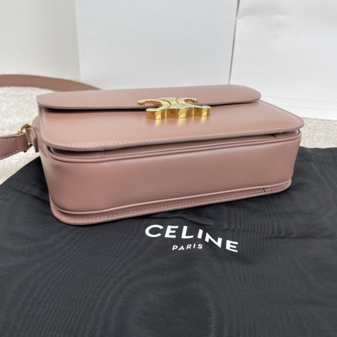 Bagsaaa Ce1i*e Classique Triomphe In shiny Calfskin Leather Dust Pink - 22.5 X 16.5 X 7.5 cm