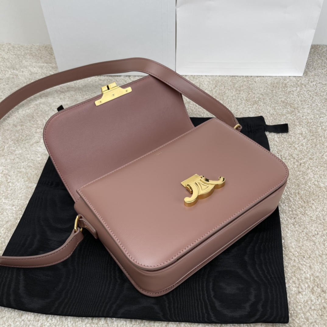 Bagsaaa Ce1i*e Classique Triomphe In shiny Calfskin Leather Dust Pink - 22.5 X 16.5 X 7.5 cm