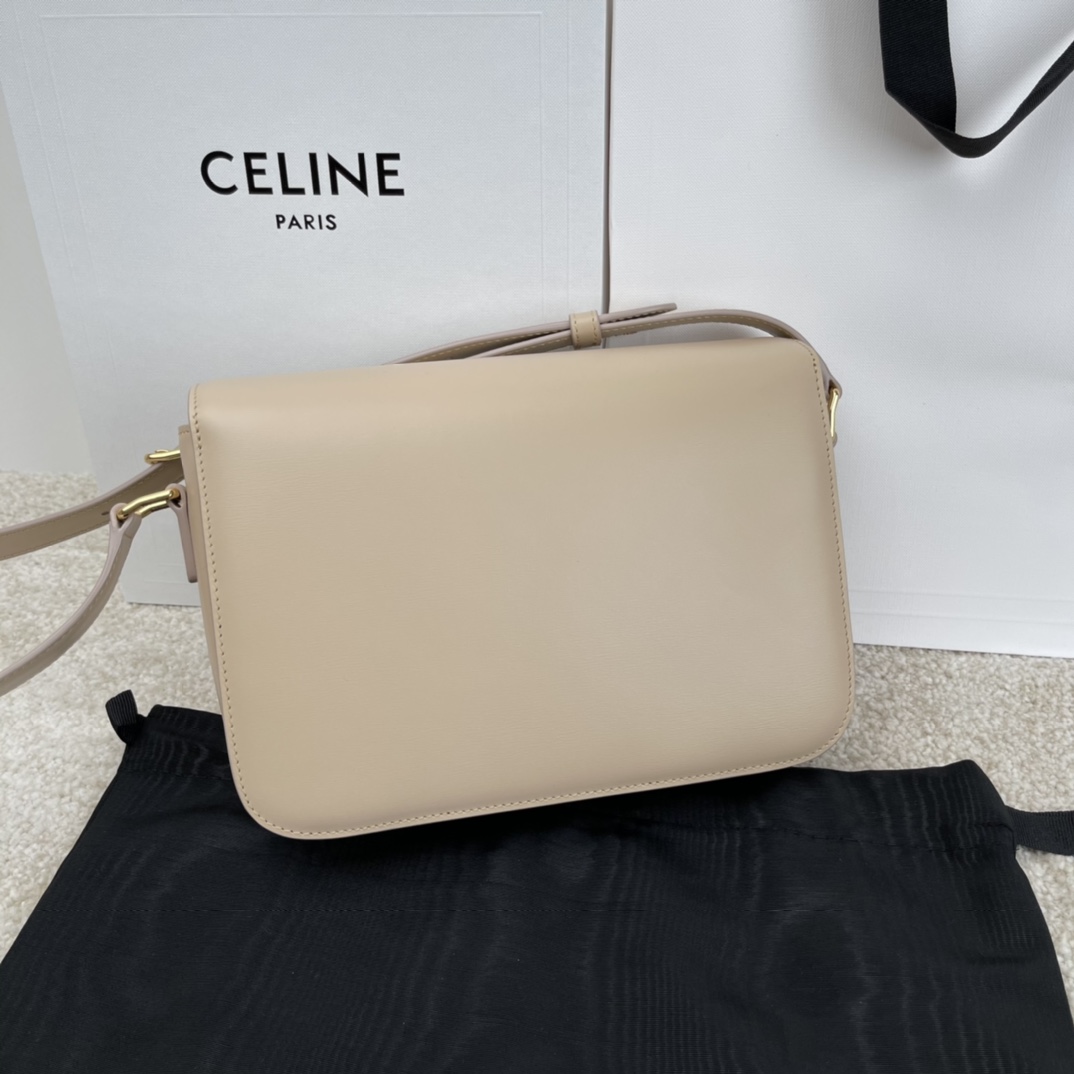Bagsaaa Ce1i*e Classique Triomphe In shiny Calfskin Leather Beige - 22.5 X 16.5 X 7.5 cm