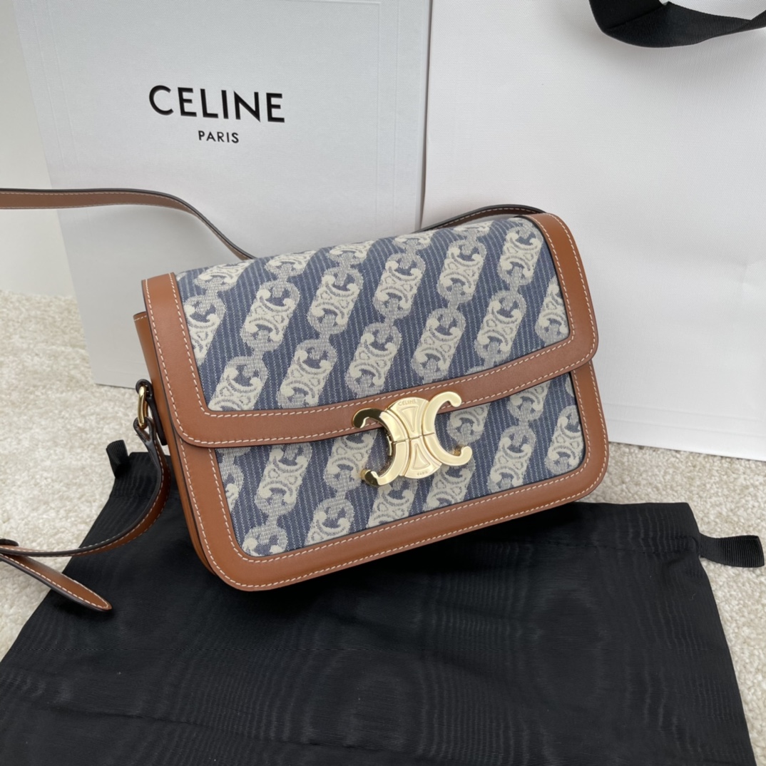 Bagsaaa Ce1i*e Classique Triomphe Blue - 22.5 X 16.5 X 7.5 cm