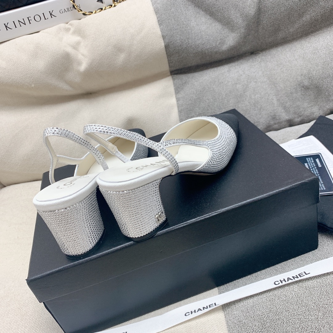 Bagsaaa Ch**el Mary Jane Crystal White Shoes 6.5 cm