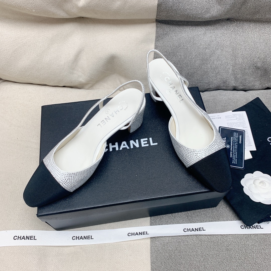 Bagsaaa Ch**el Mary Jane Crystal White Shoes 6.5 cm