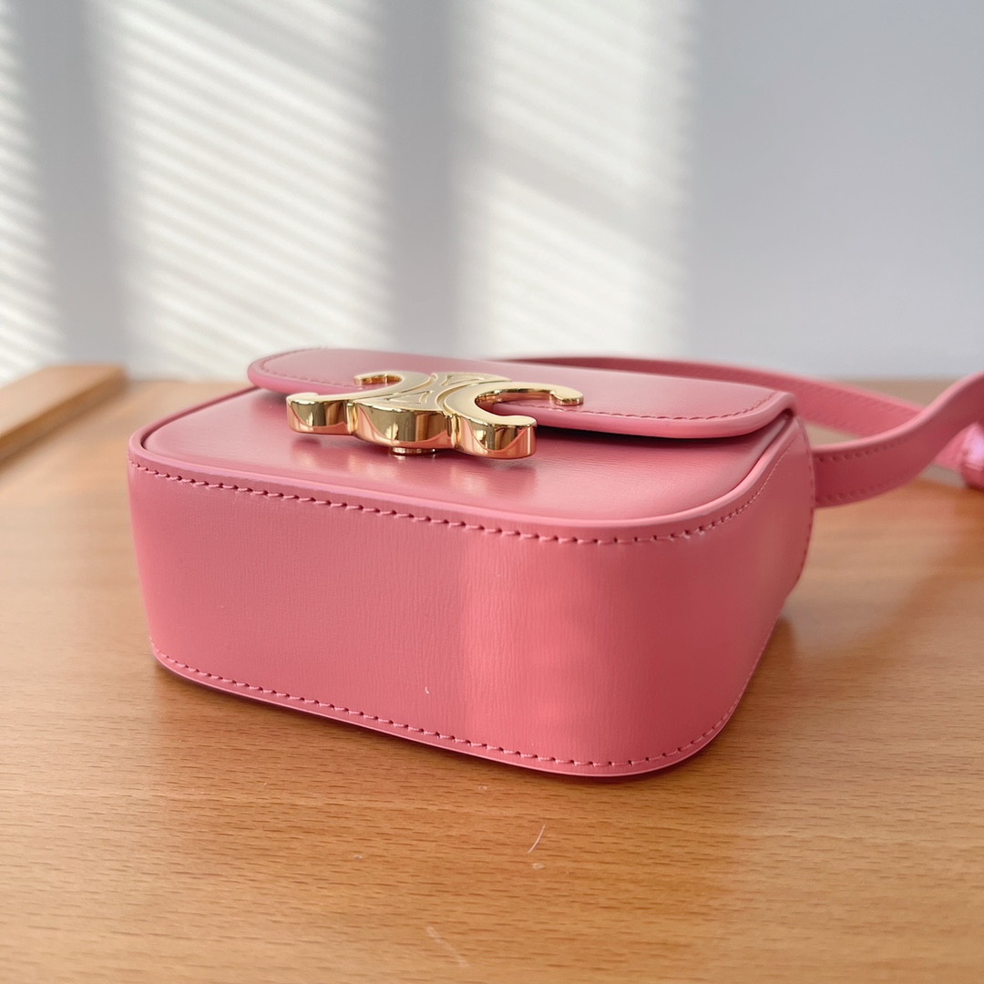 Bagsaaa Ce1i*e Mini Triomphe Pink Bag - 11x8x4cm