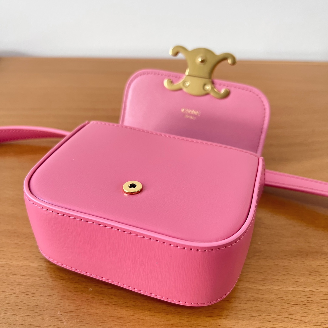Bagsaaa Ce1i*e Mini Triomphe Pink Bag - 11x8x4cm