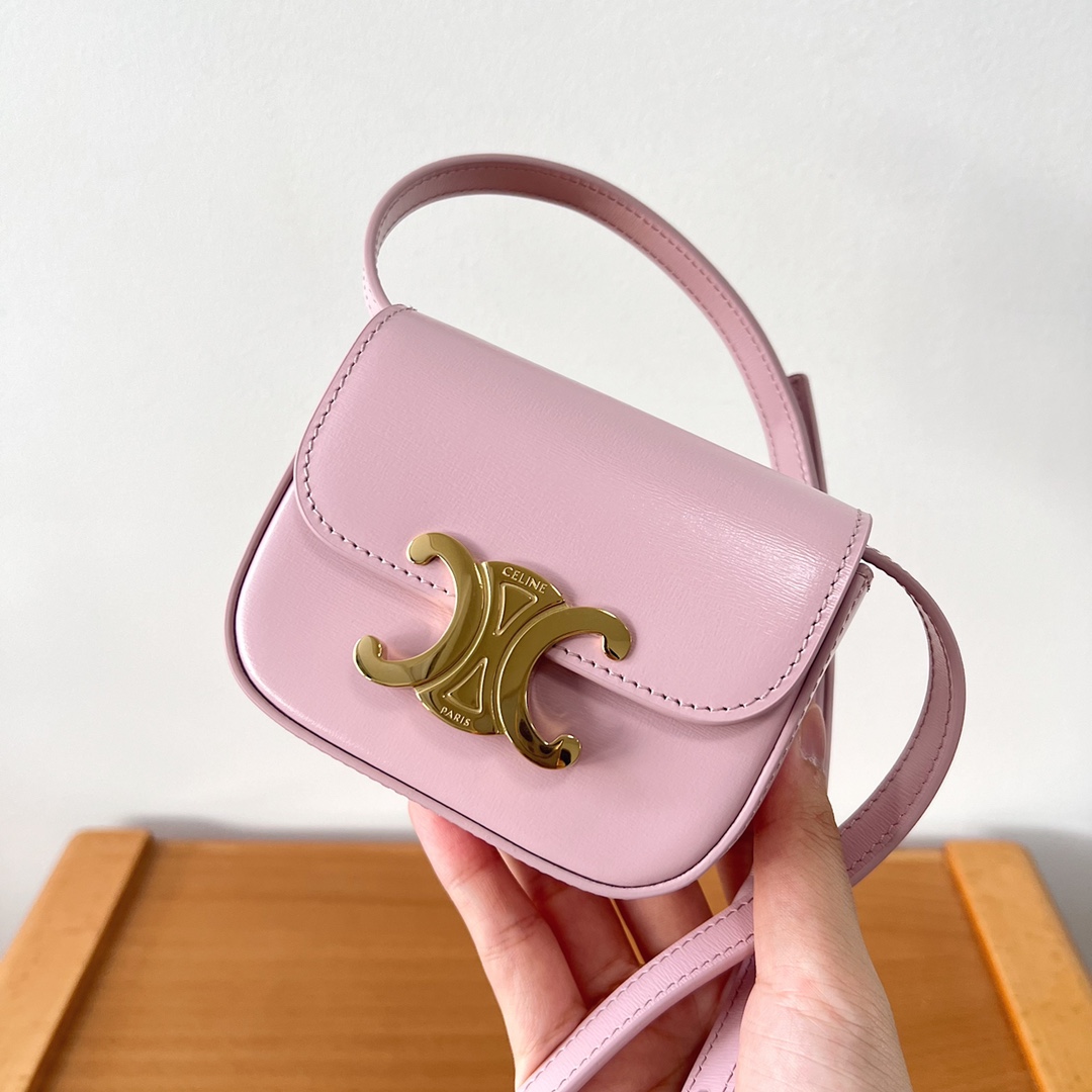 Bagsaaa Ce1i*e Mini Triomphe Light Pink Bag - 11x8x4cm
