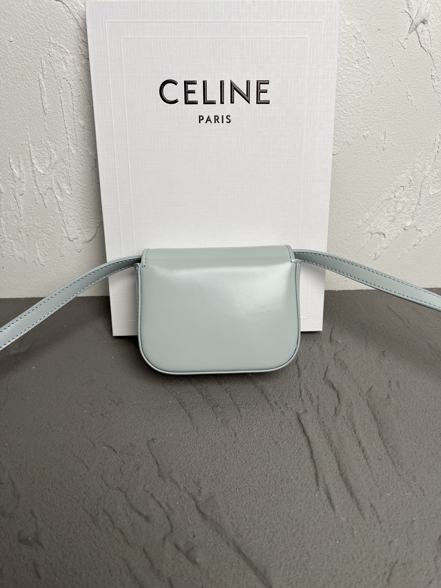 Bagsaaa Ce1i*e Mini Triomphe Blue Bag - 11x8x4cm