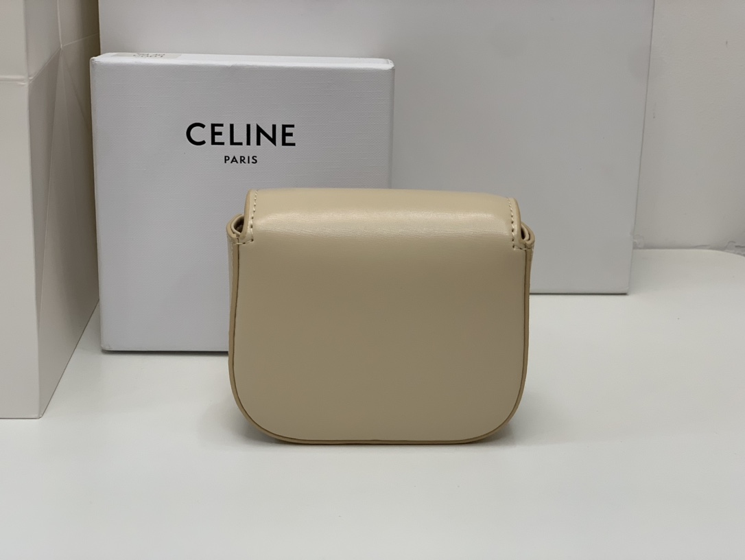 Bagsaaa Ce1i*e Mini Triomphe Beige Bag - 11x8x4cm
