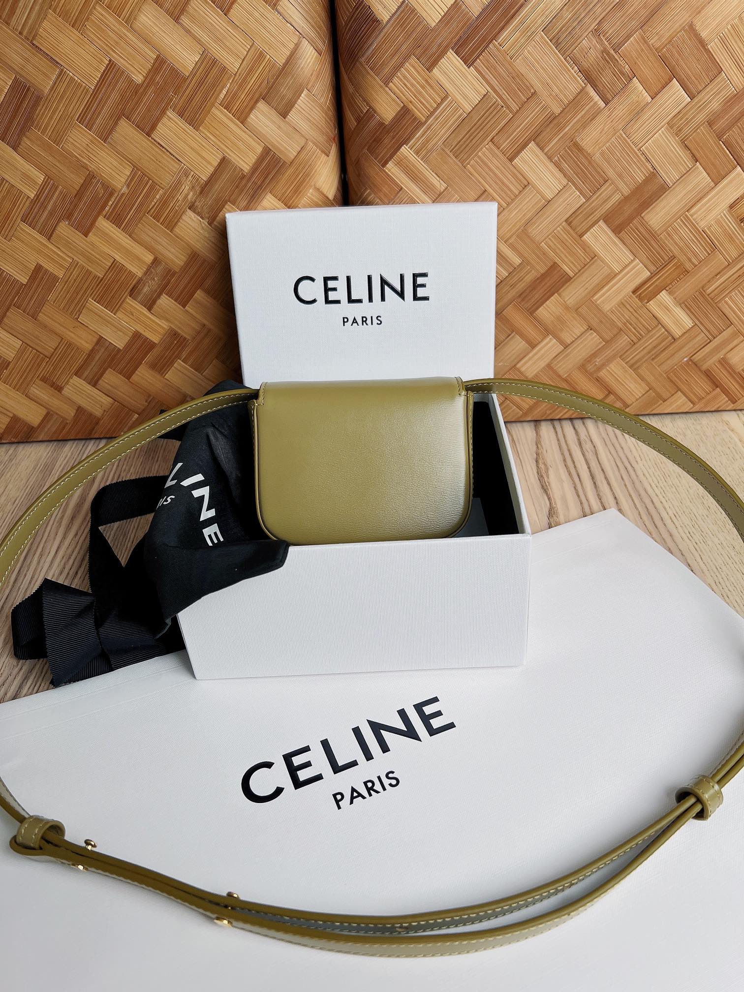 Bagsaaa Ce1i*e Mini Triomphe Light Green Bag - 11x8x4cm