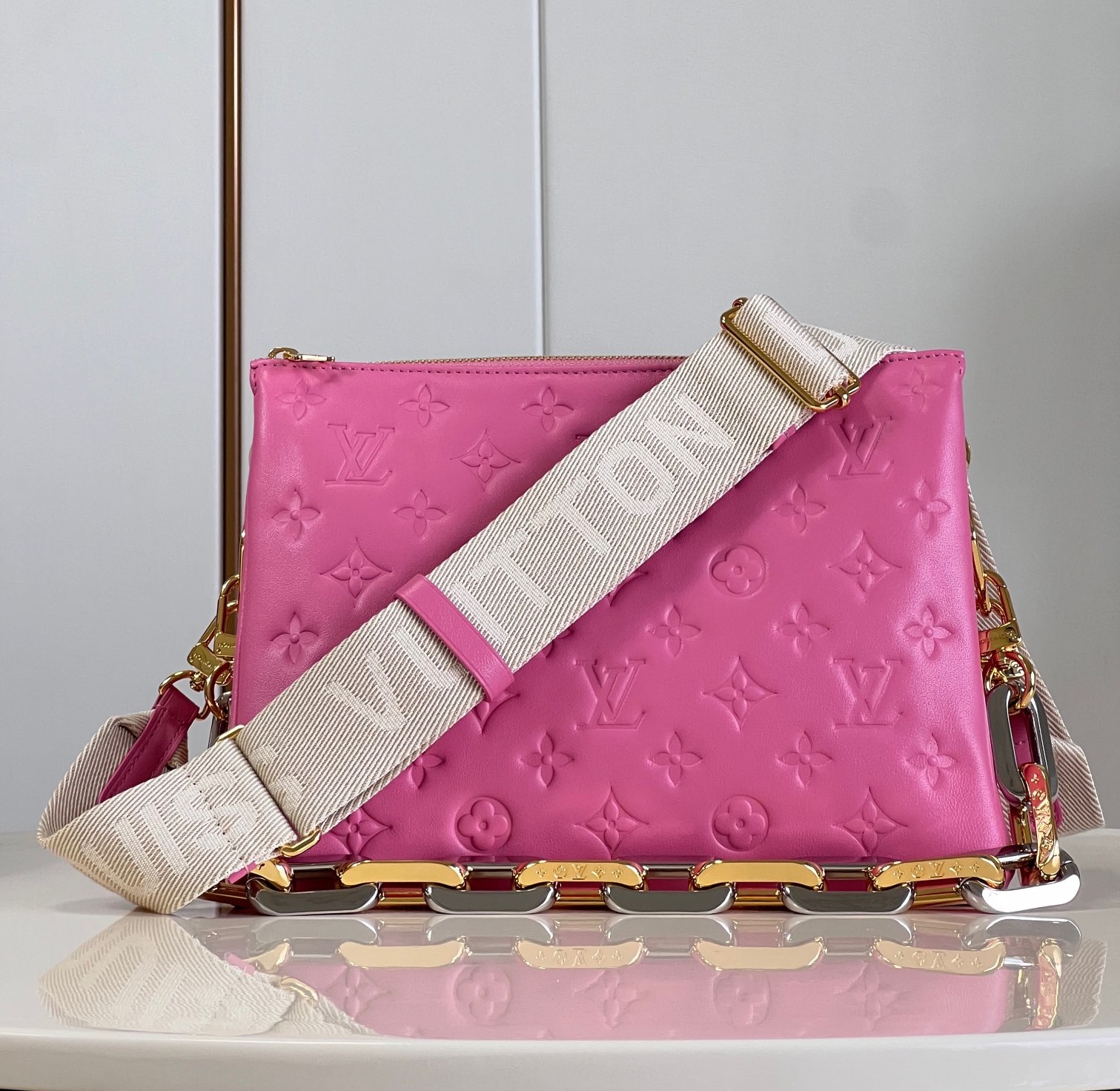 Bagsaaa L0vis Vvtt0n Coussin PM Pink - 26 x 20 x 12 cm