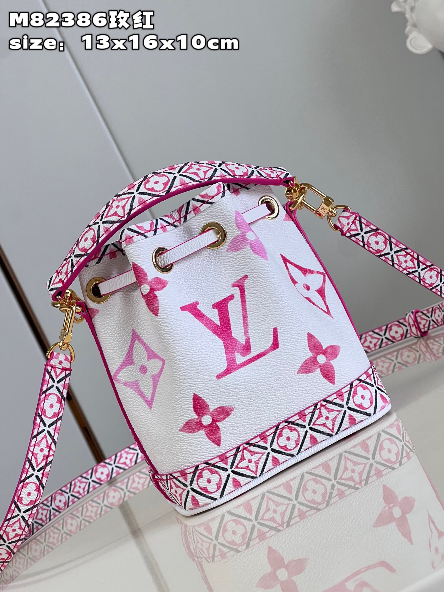 Bagsaaa L0vis Vvtt0n By The Pool Bucket Pink Bag - 16x13x10cm