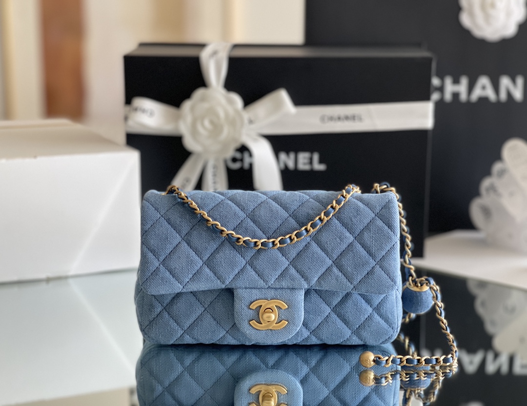 Bagsaaa Ch**el Denim Flap Bag - 20x13x7cm