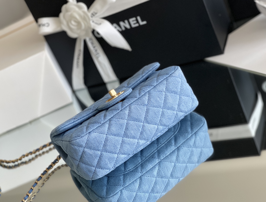 Bagsaaa Ch**el Denim Flap Bag - 20x13x7cm