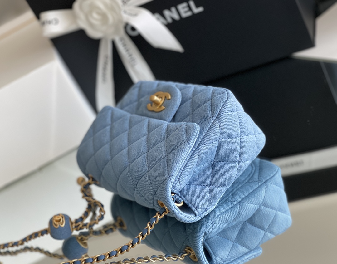 Bagsaaa Ch**el Denim Flap Bag - 18x13x7cm
