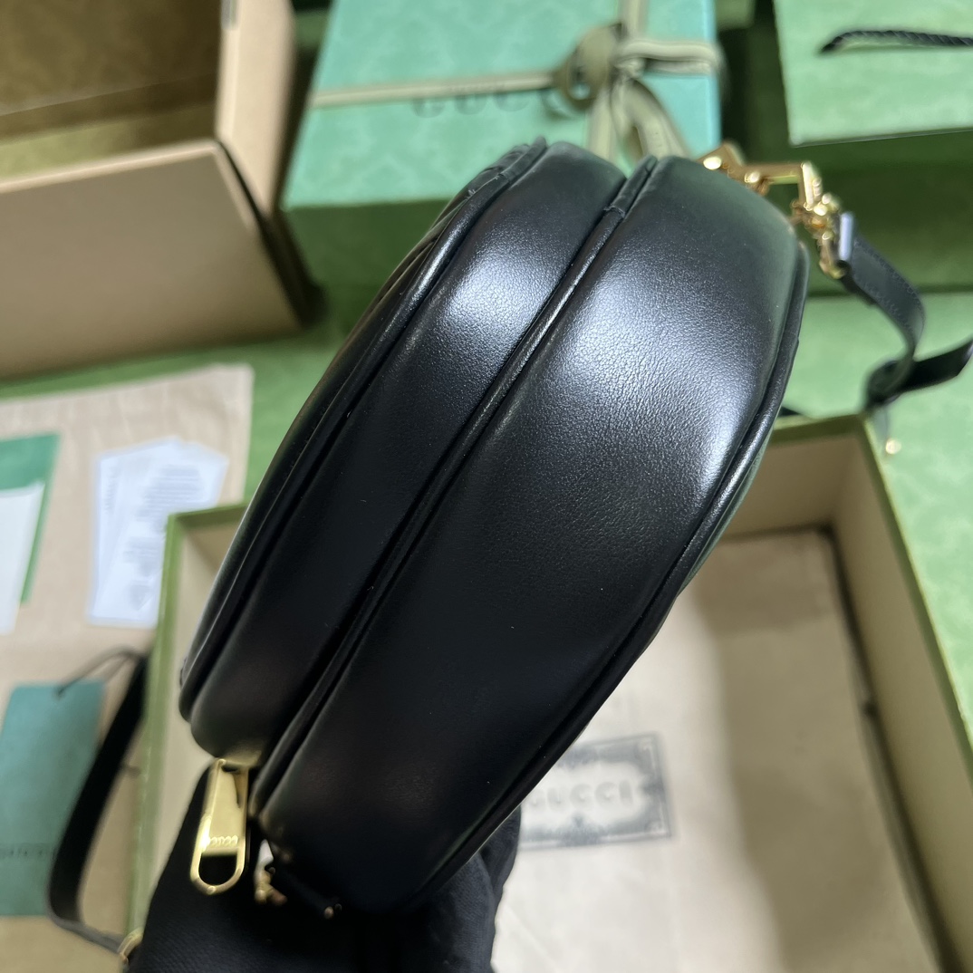 Bagsaaa Gvc*1 Interlocking G mini Black heart bag - 20x17.5x6.5cm