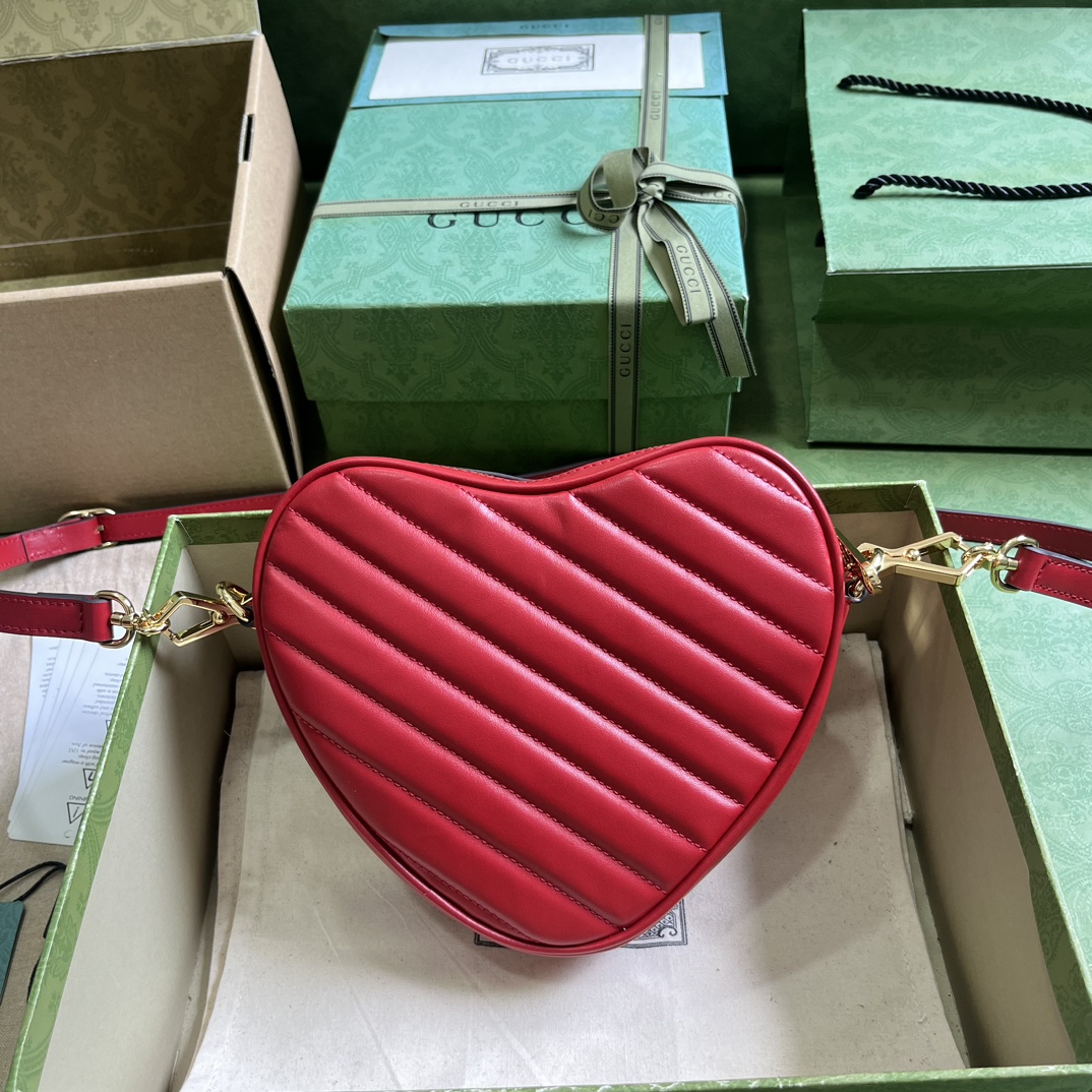 Bagsaaa Gvc*1 Interlocking G mini red heart bag - 20x17.5x6.5cm