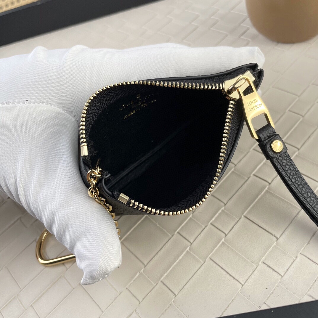 Bagsaaa L0vis Vvtt0n Key Pouch Black Monogram - 12 x 7 x 1.5 cm