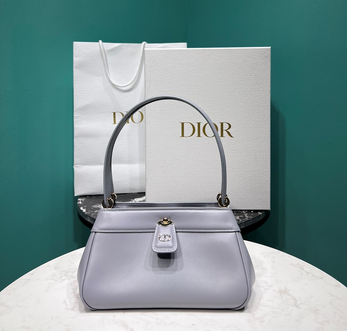 Bagsaaa D10r Small Key Blue Box Calfskin Bag - 22 x 12.5 x 12cm