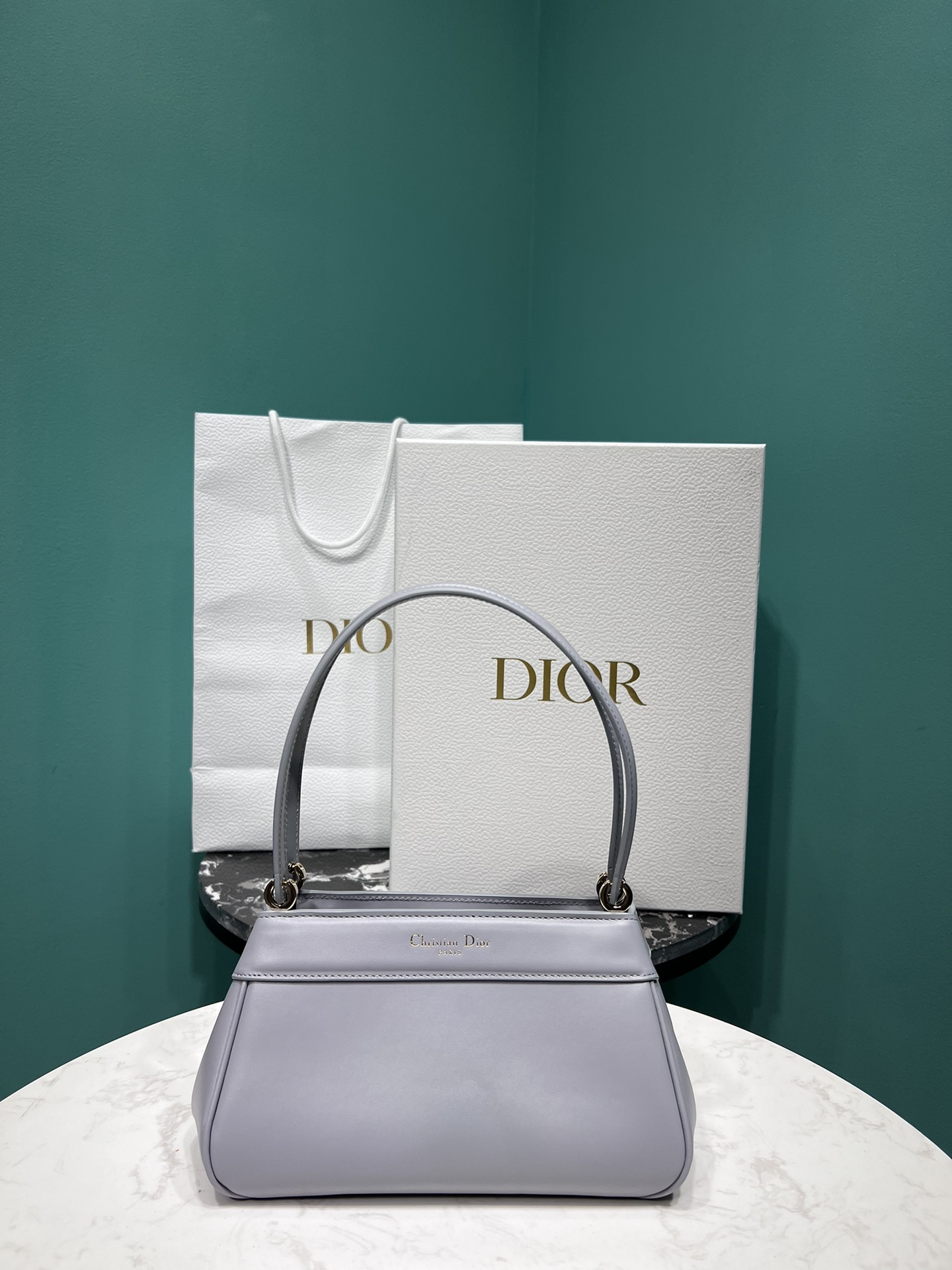 Bagsaaa D10r Small Key Blue Box Calfskin Bag - 22 x 12.5 x 12cm