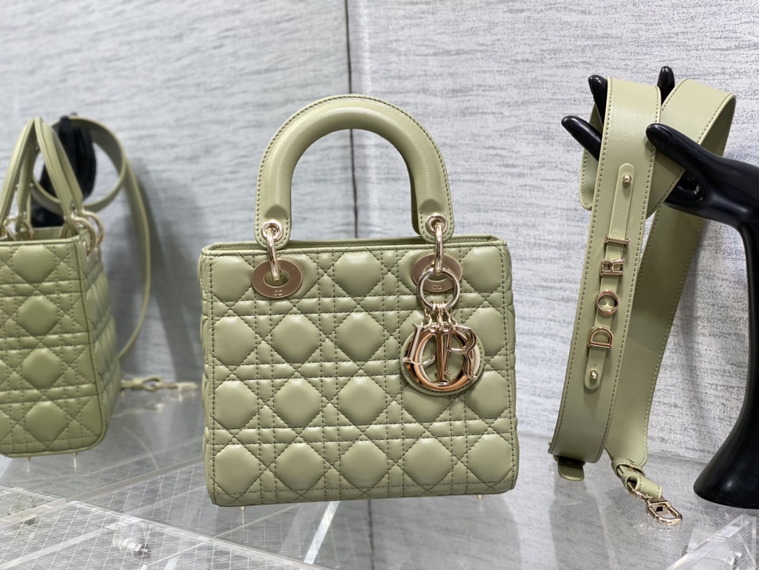 Bagsaaa D10r Lady Small Light Green Lambskin Leather 20cm
