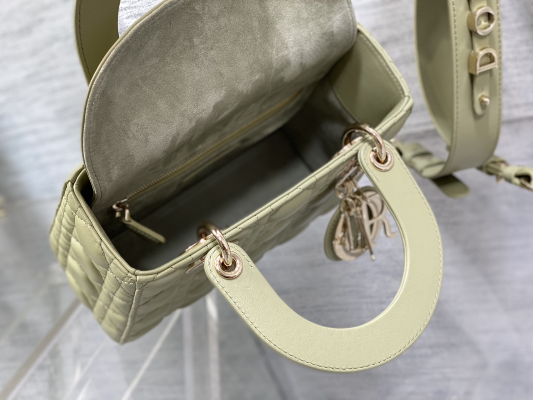 Bagsaaa D10r Lady Small Light Green Lambskin Leather 20cm
