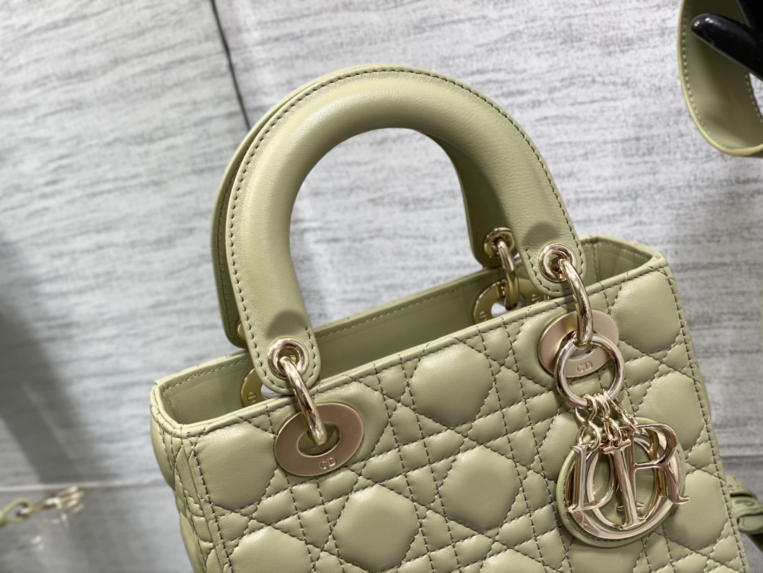 Bagsaaa D10r Lady Small Light Green Lambskin Leather 20cm