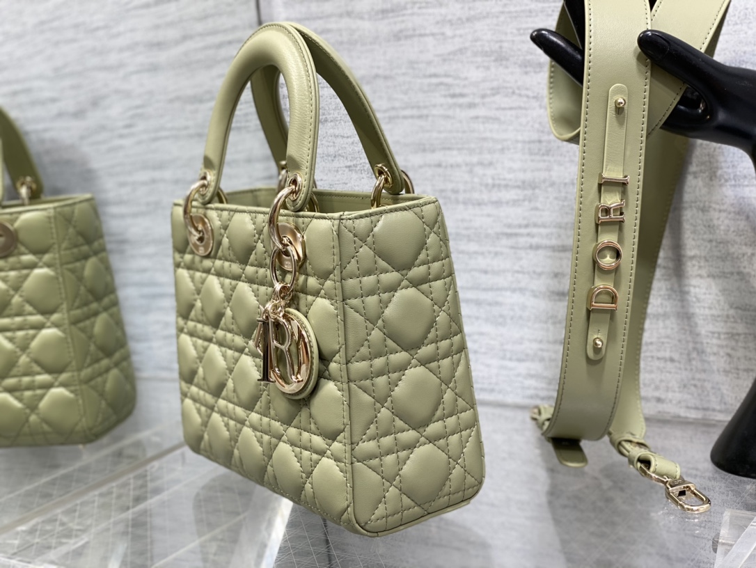 Bagsaaa D10r Lady Small Light Green Lambskin Leather 20cm