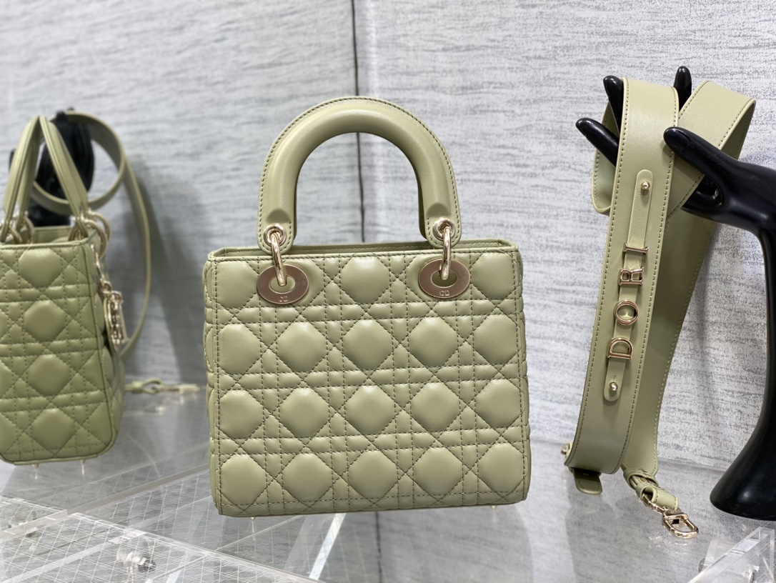 Bagsaaa D10r Lady Small Light Green Lambskin Leather 20cm