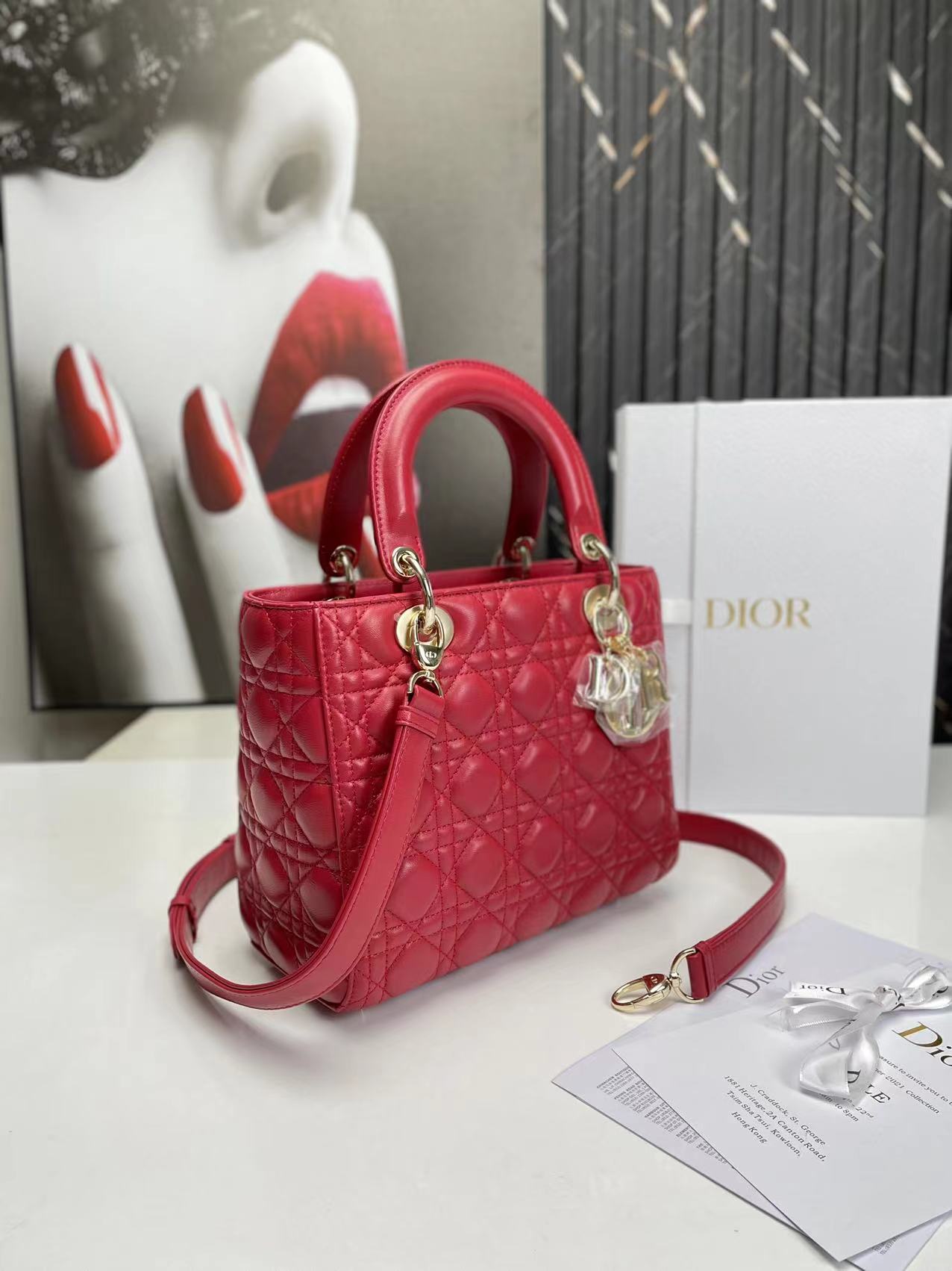 Bagsaaa D10r Lady Medium Red Bag 24cm