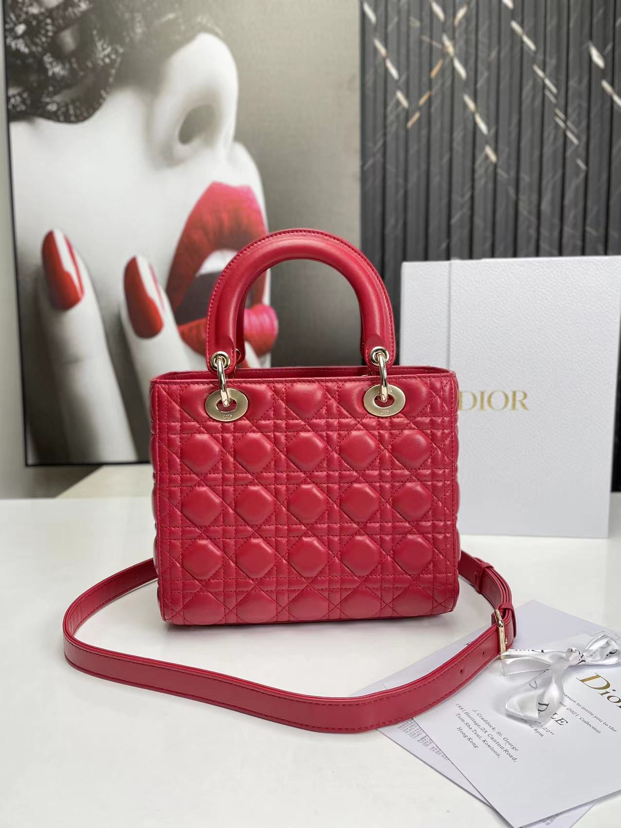 Bagsaaa D10r Lady Medium Red Bag 24cm