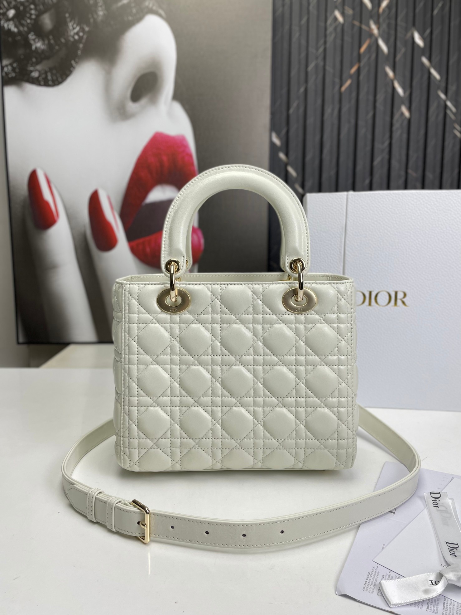 Bagsaaa D10r Lady Medium White Bag 24cm