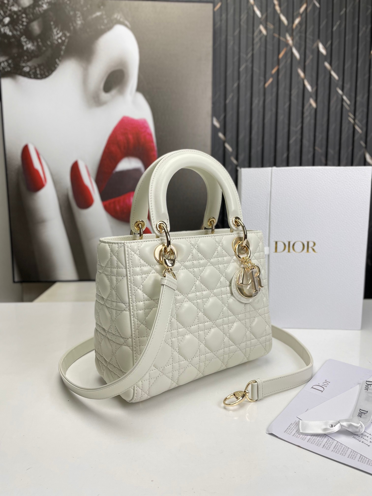 Bagsaaa D10r Lady Medium White Bag 24cm