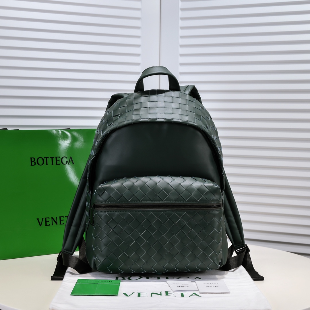 Bagsaaa B0tt*ga Ven*ta Intrecciato Dark Green leather backpack - 32*43cm