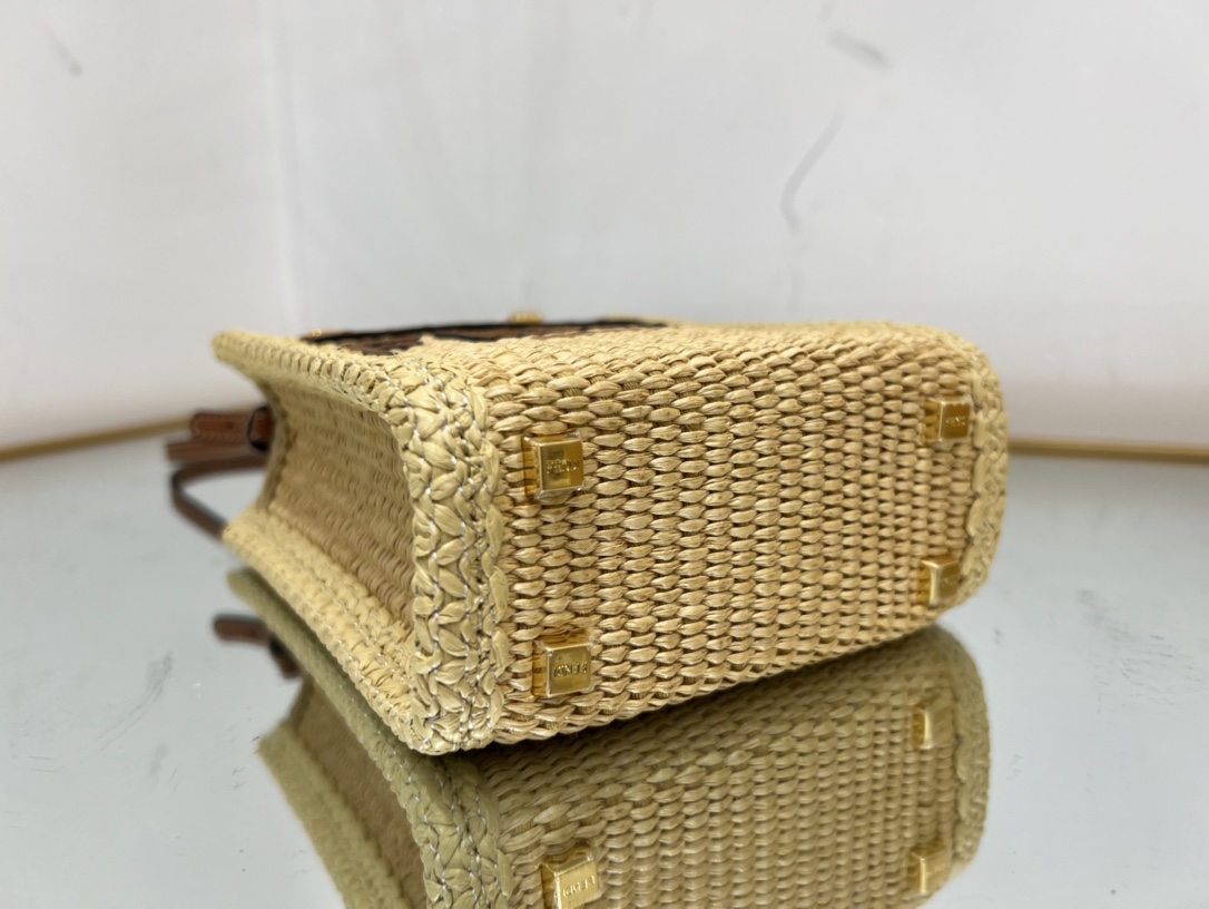 Bagsaaa F**di Sunshine Small Tote Raffia - 18*6.5*13cm