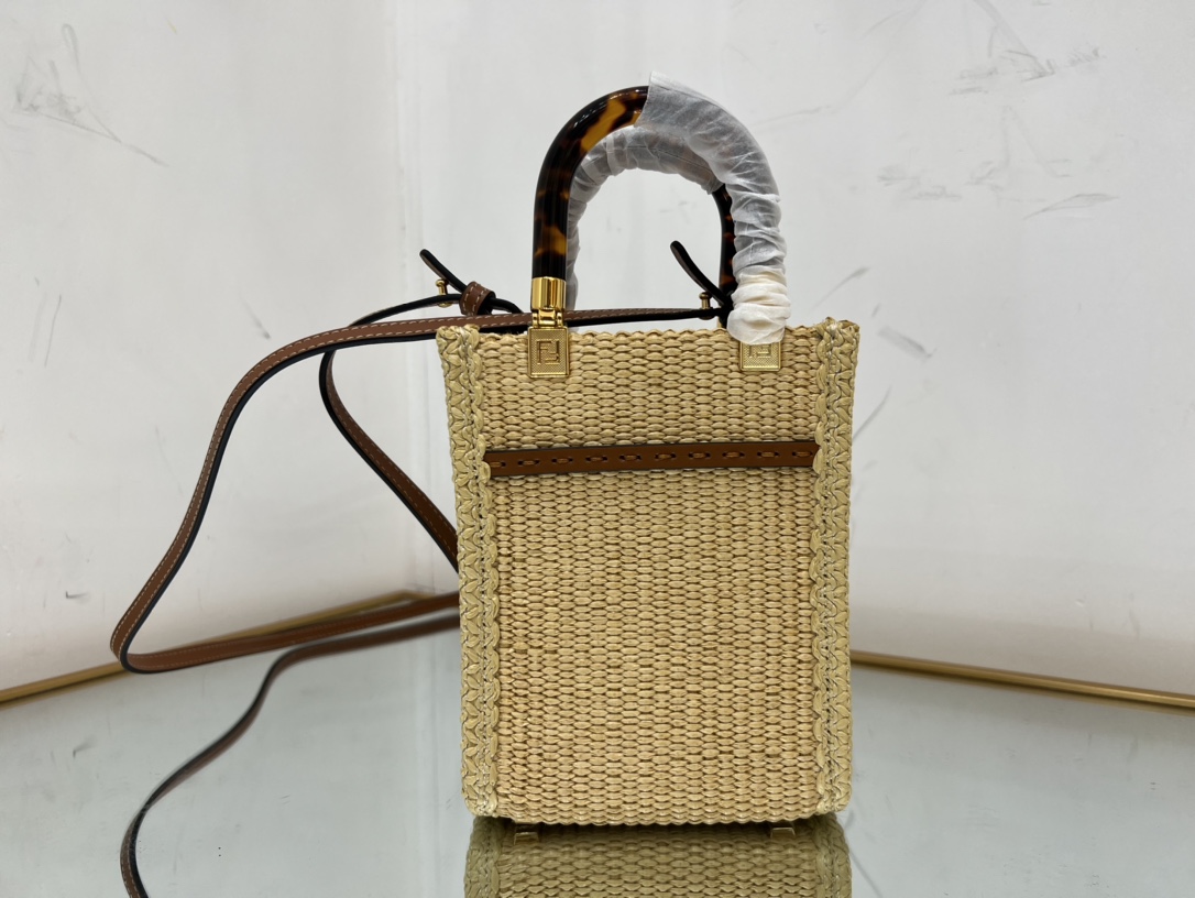 Bagsaaa F**di Sunshine Small Tote Raffia - 18*6.5*13cm