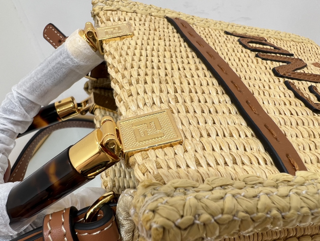 Bagsaaa F**di Sunshine Small Tote Raffia - 18*6.5*13cm