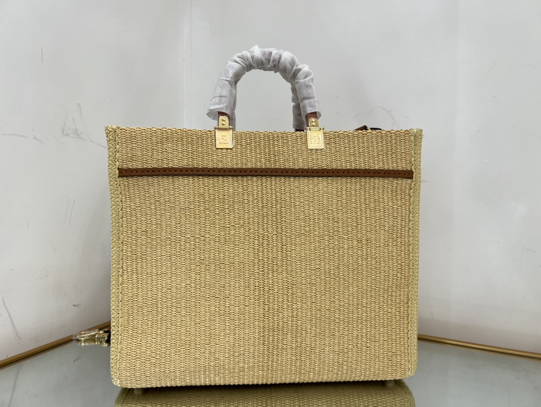 Bagsaaa F**di Sunshine Medium Tote Raffia - 35*17*31cm
