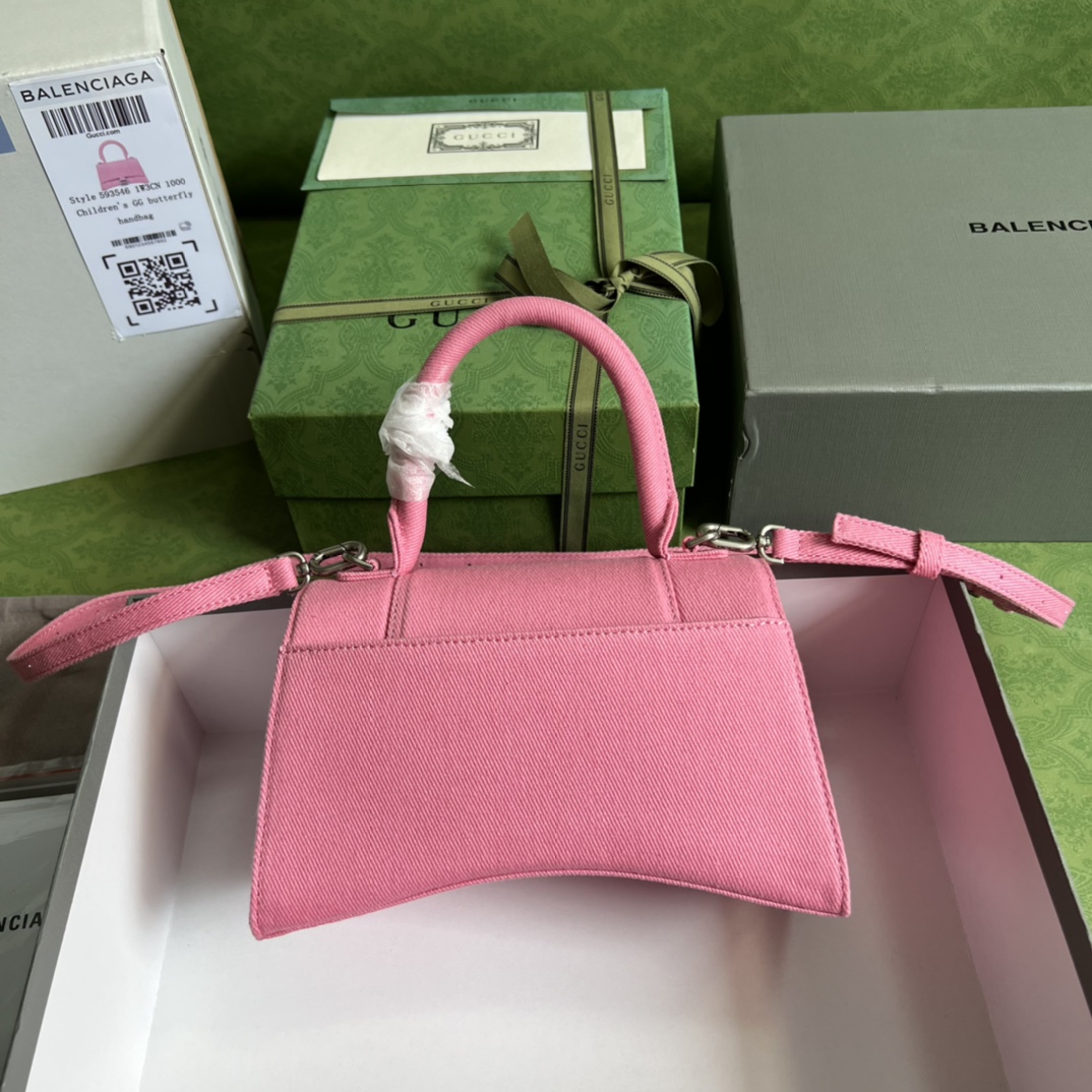 Bagsaaa Ba1en*iaga Hourglass Small Pink - 22.5*14.5*10cm