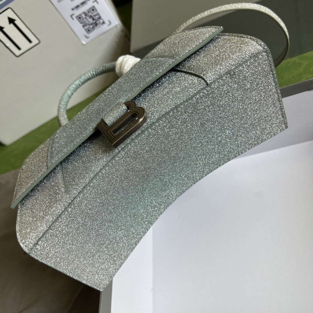 Bagsaaa Ba1en*iaga Hourglass Small Silver and Gradient Blue - 22.5*14.5*10cm