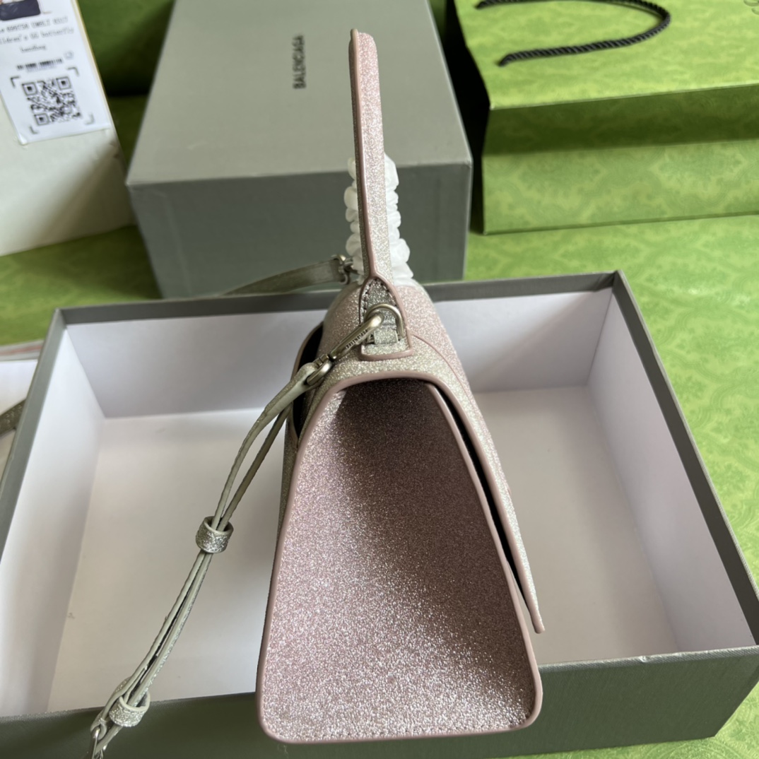 Bagsaaa Ba1en*iaga Hourglass Small Silver and Gradient Pink - 22.5*14.5*10cm