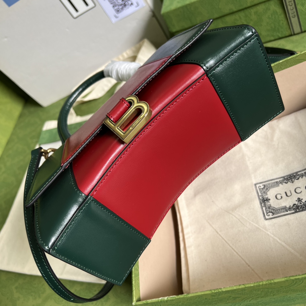 Bagsaaa Ba1en*iaga Hourglass Small Green and Red - 22.5*14.5*10cm