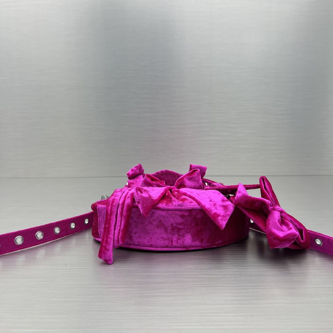 Bagsaaa Ba1en*iaga Le Cagole Velvet Pink Bag - 26X16X9.9cm
