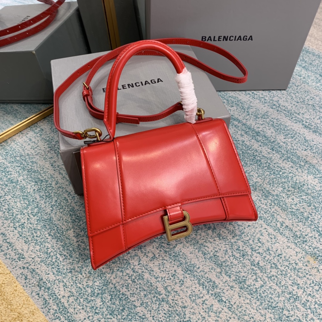 Bagsaaa Ba1en*iaga Hourglass Small Red Gold Silver - 22.5*14.5*10cm