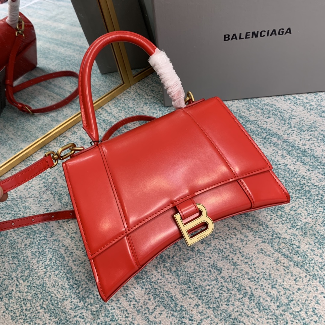 Bagsaaa Ba1en*iaga Hourglass Small Red Gold Silver - 22.5*14.5*10cm