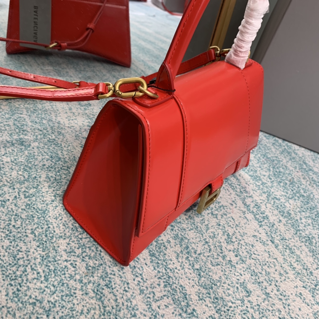 Bagsaaa Ba1en*iaga Hourglass Small Red Gold Silver - 22.5*14.5*10cm