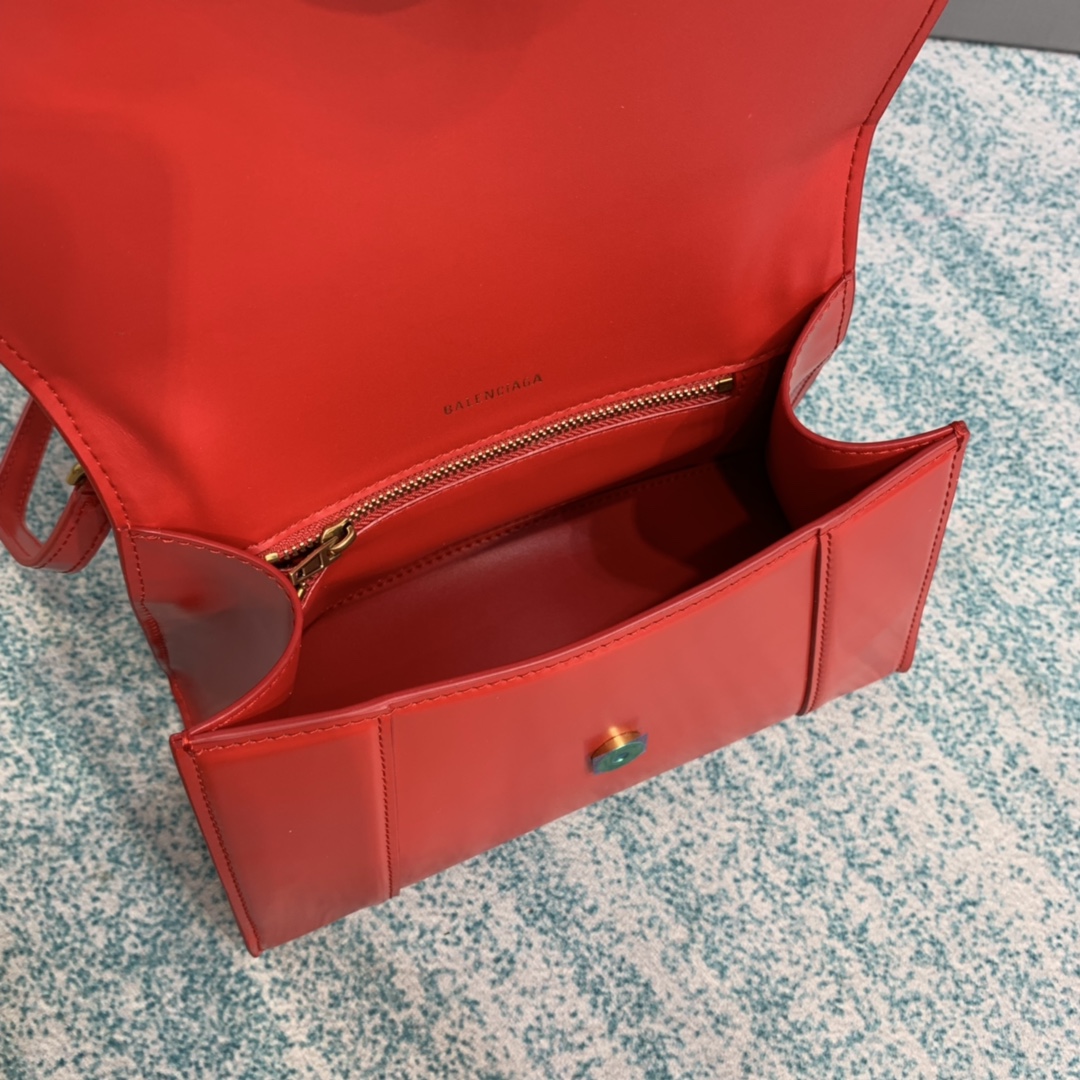 Bagsaaa Ba1en*iaga Hourglass Small Red Gold Silver - 22.5*14.5*10cm