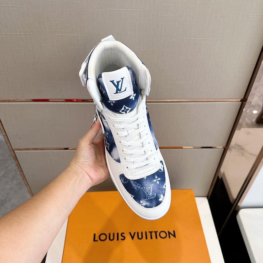 Bagsaaa L0vis Vvtt0n High Top Blue Sneakers