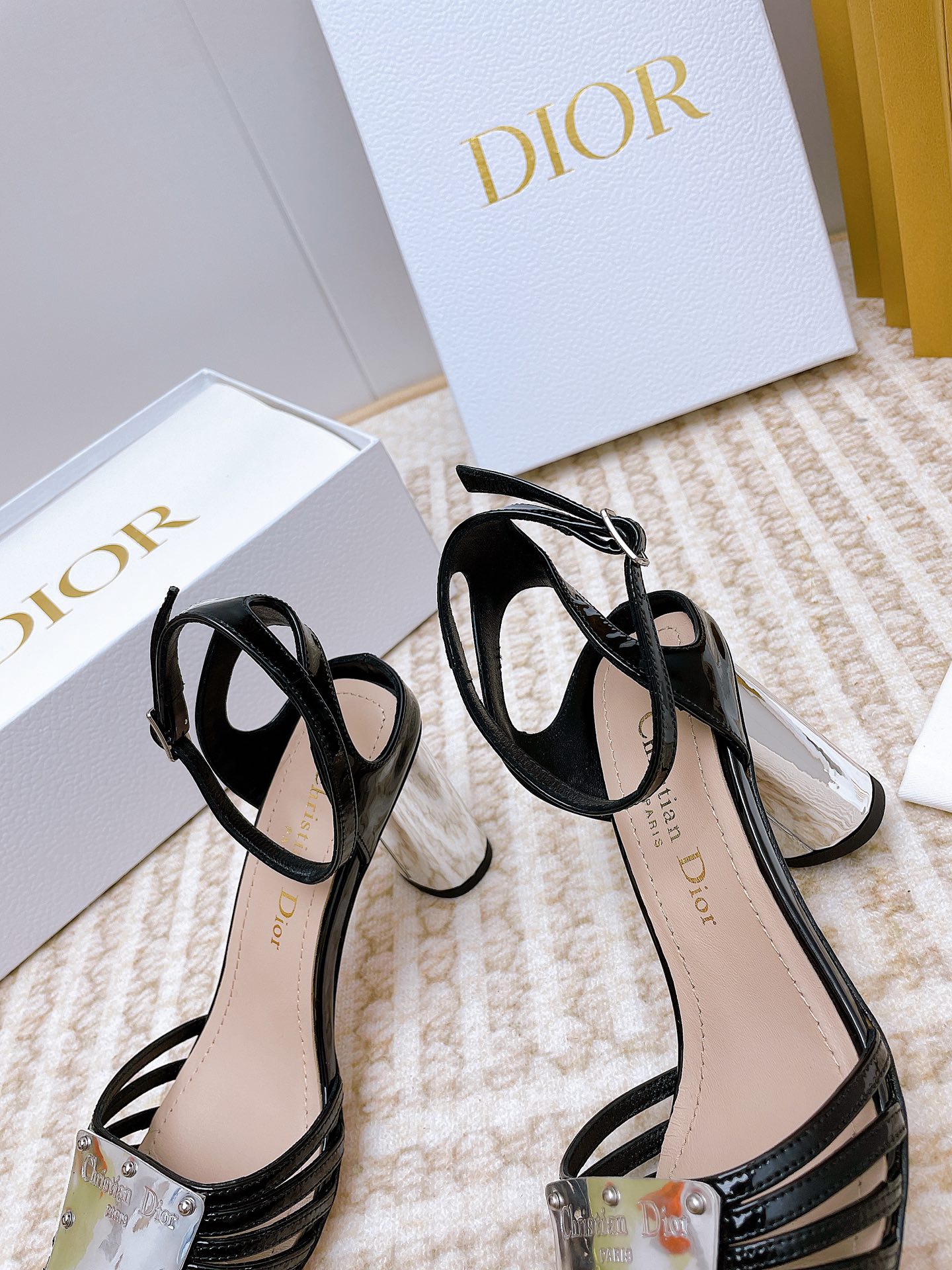 Bagsaaa D10r La Parisienne Heeled Sandal Black 10cm