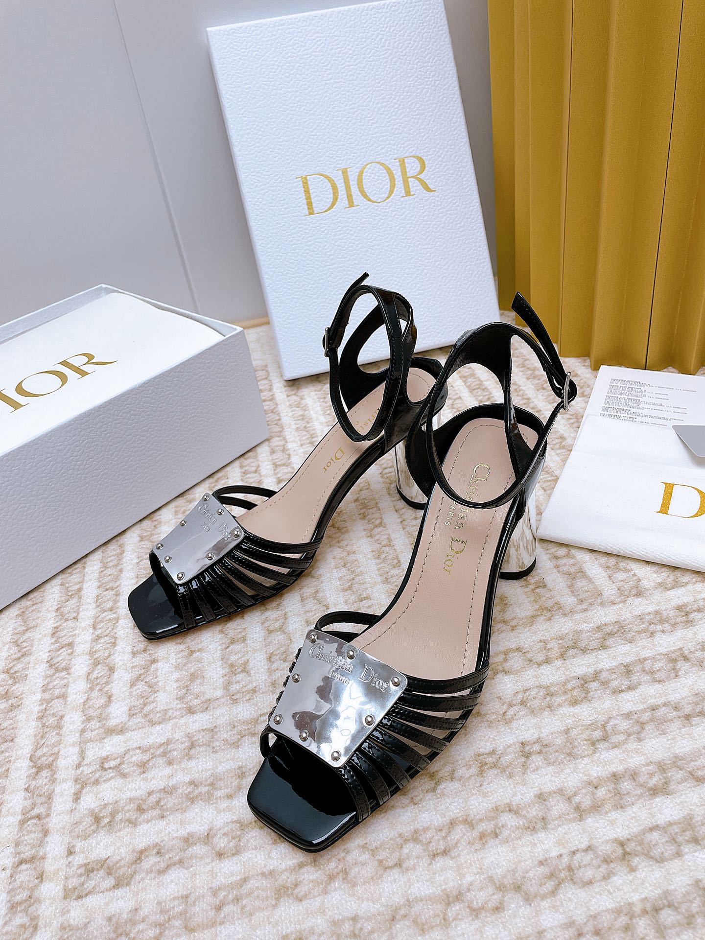 Bagsaaa D10r La Parisienne Heeled Sandal Black 10cm