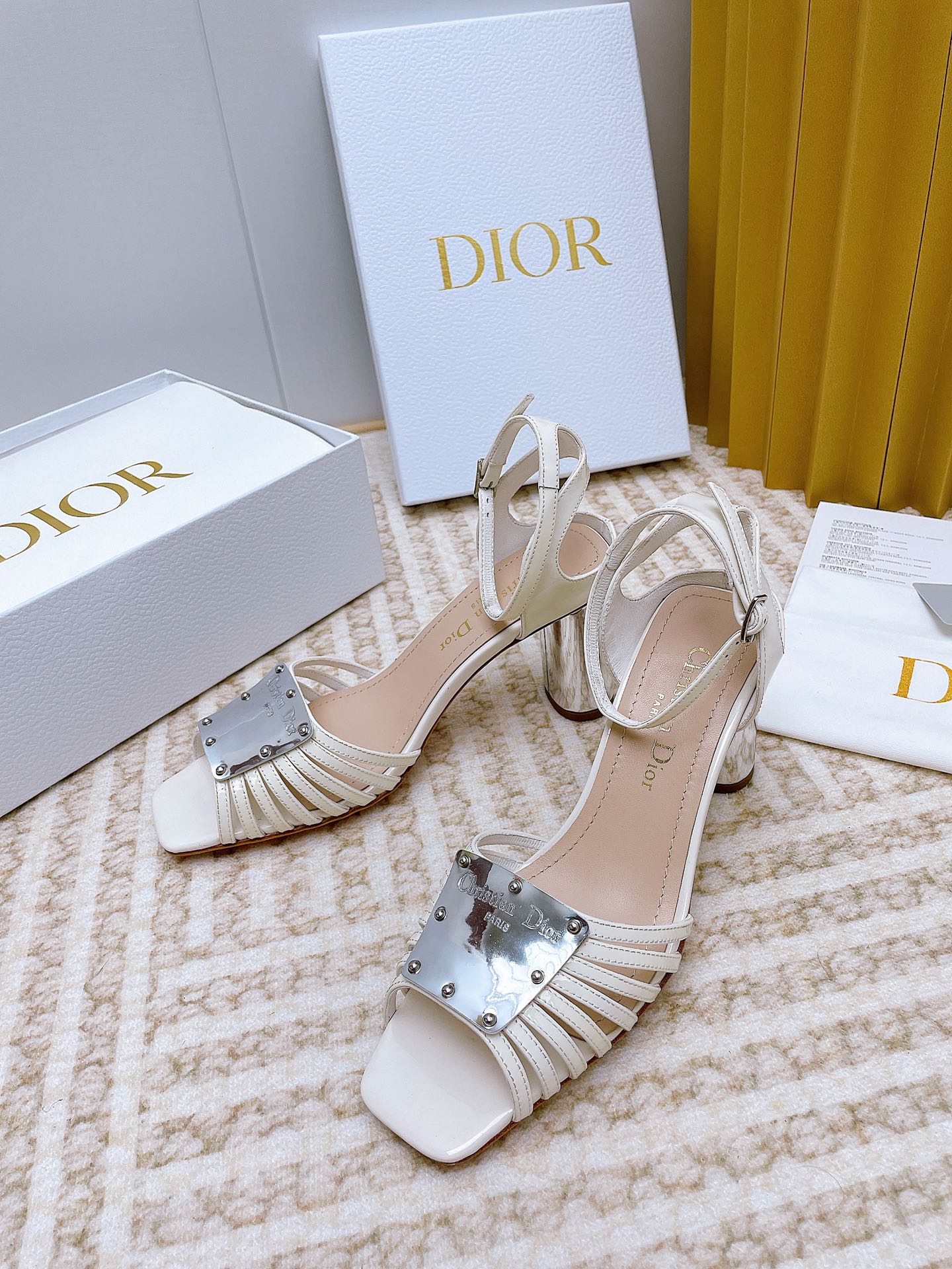 Bagsaaa D10r La Parisienne Heeled Sandal White 10cm